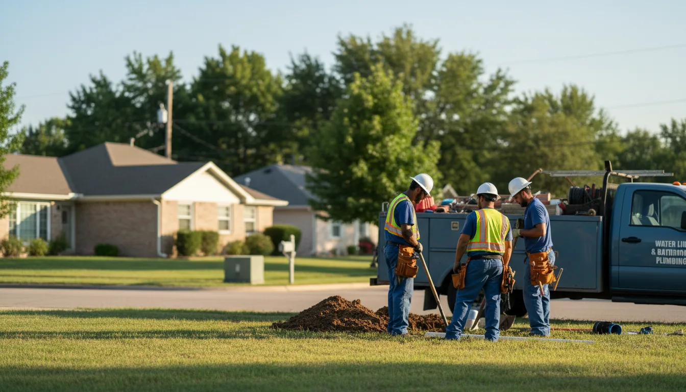Residential water line and bathroom plumbing service in Hamlin, TX